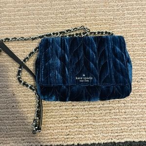 Kate spade cross body bag (medium, crushed blue velvet)